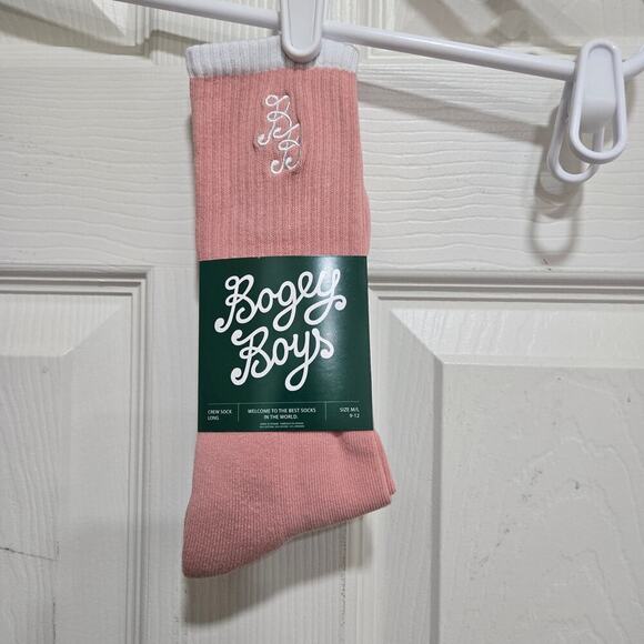 Bogey boys socks by macklemore mens size 9-12 m/L pastel pink long crew socks - Picture 2 of 7